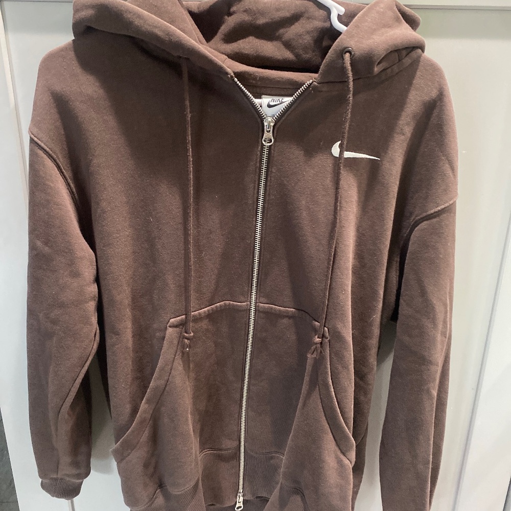Nike womens  chocolate brown zipup hoodie
